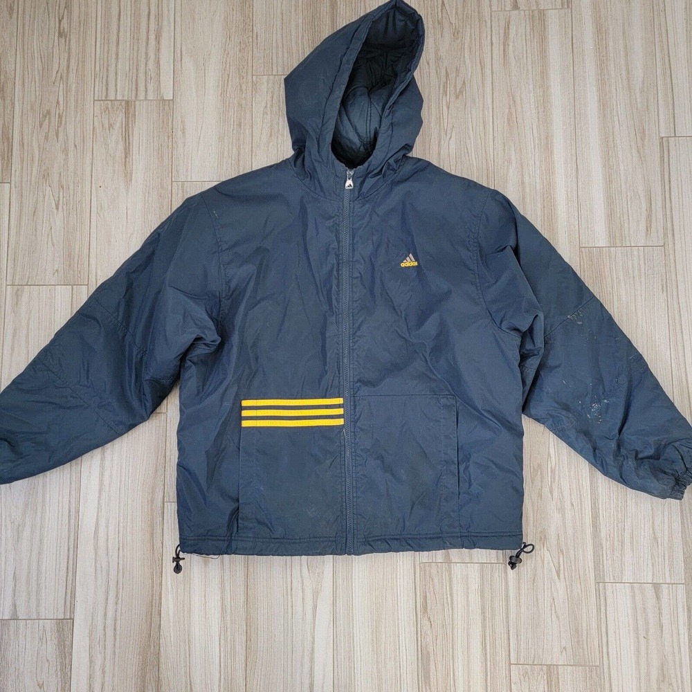 Adidas Adult Medium Blue/Yellow Jacket 3 Stripe Logo